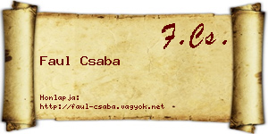 Faul Csaba névjegykártya