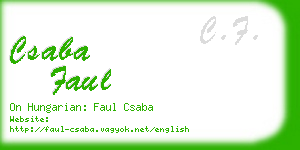 csaba faul business card